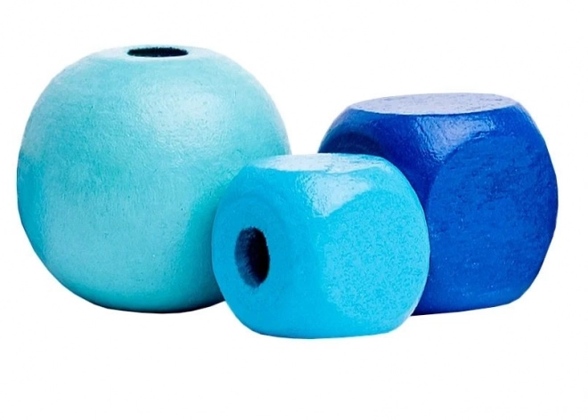 Perles vertes et bleues en tube