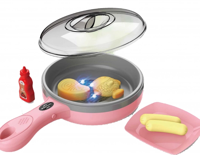 Poêle électronique rose pour enfants 27 cm avec lumière et son