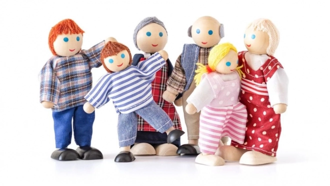 Famille de poupées en bois 6 personnes