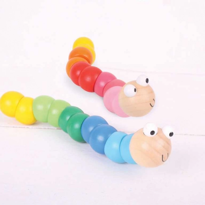 Bigjigs Toys jouets en bois - Ver de couleur bleu