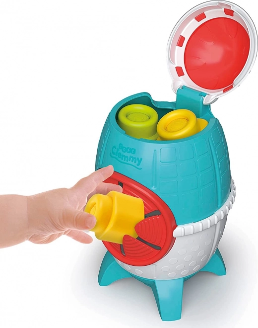 CLEMENTONI SOFT CLEMMY Boîte Fusée spatiale avec 5 blocs