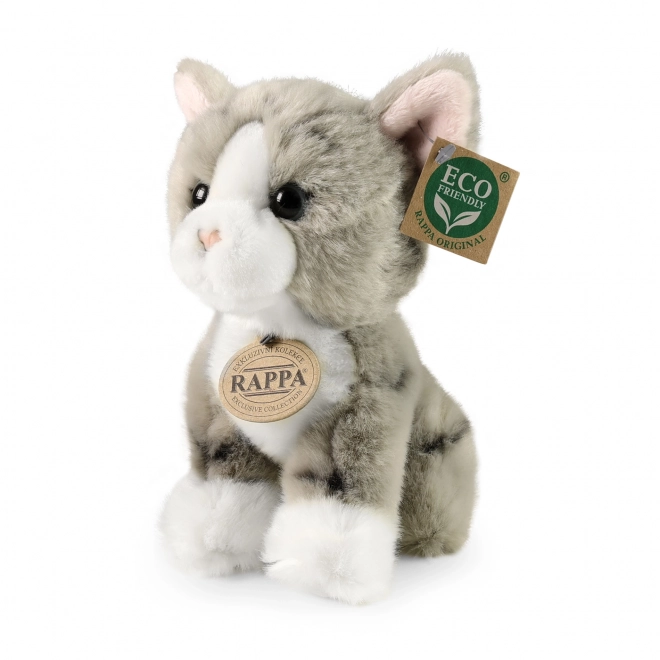 Chat en peluche gris 18 cm Éco-responsable
