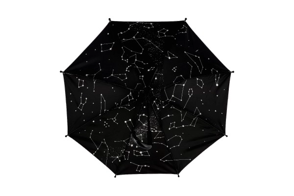 Parapluie ciel étoilé à ouverture automatique 70cm métal/plastique argenté en sachet
