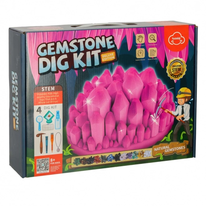 Ensemble scientifique du petit archéologue avec minéraux 9 pcs