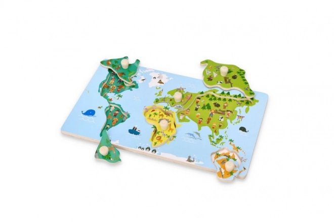 Puzzle avec poignées carte du monde