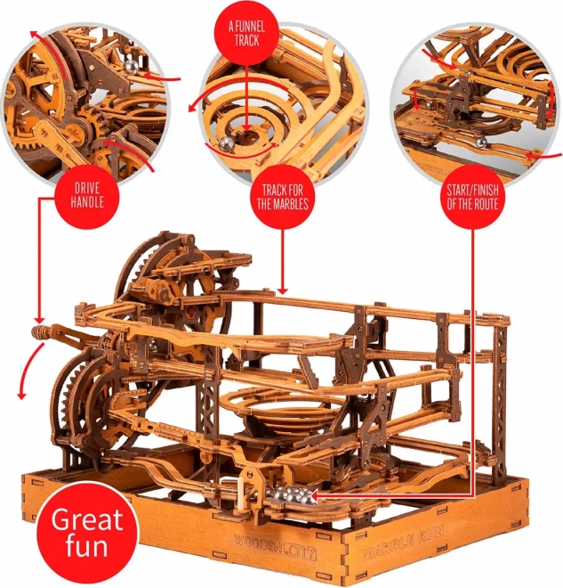 WOODEN CITY Puzzle en bois 3D Piste à billes 265 pièces