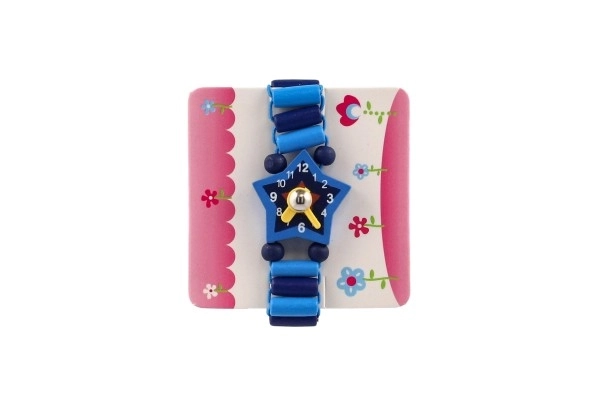 Montre en bois bracelet 7cm mélange de types / couleurs avec support