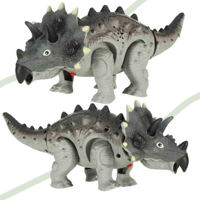 Dinosaure Tricératops fonctionnant à piles Jouet interactif qui marche s'allume rugit