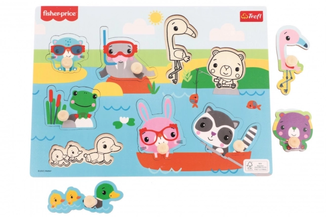 Puzzle en bois Fisher-Price Animaux au bord de l'eau