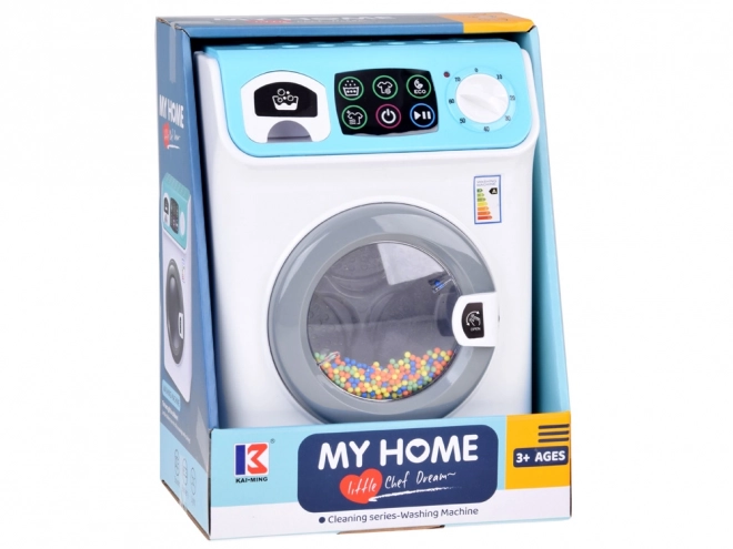 Lave-linge pour enfants avec panneau tactile et effets bleus