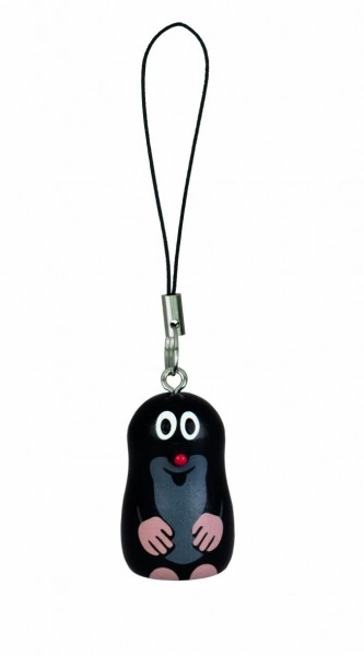 Pendentif pour clés/porte-clés Mini Taupe bois 4cm dans un sachet
