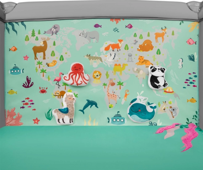 Parc pour enfants Lionelo Mille vert-gris