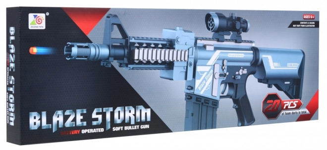 Fusil pour enfants argenté 6+ Blaze Storm 20 balles en mousse longues + viseur