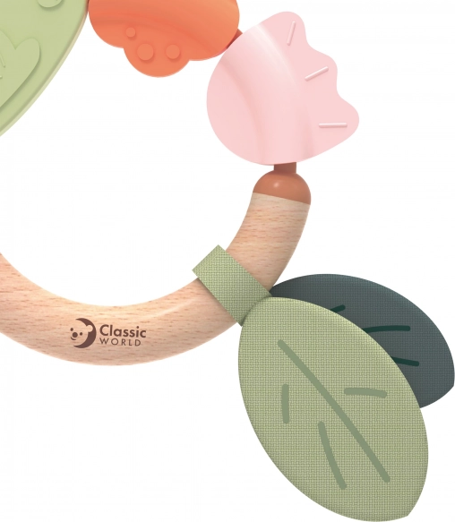 Hochet et anneau de dentition en bois 2 en 1 Classic World