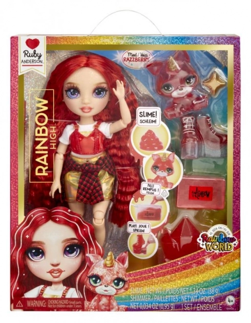 Poupée de mode Rainbow High avec animal de compagnie - Ruby Anderson