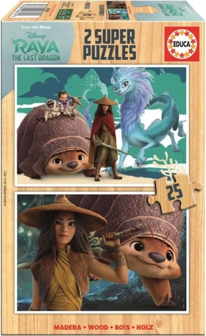 Puzzle en bois RAYA ET LE DERNIER DRAGON 2×25 pièces – EDUCA