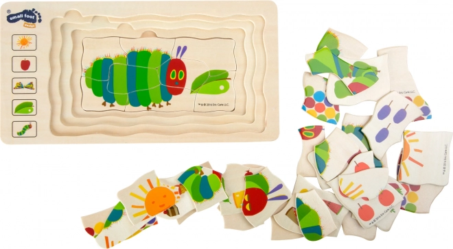 Petit Puzzle en Bois Pyramidal - Chenille Gourmande