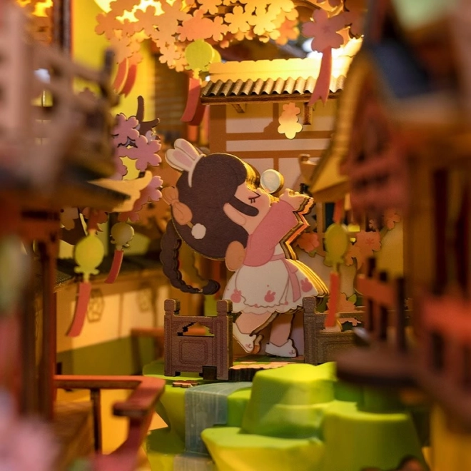 RoboTime Puzzle 3D Serrure de Livres "Falling Sakura" (en bois)