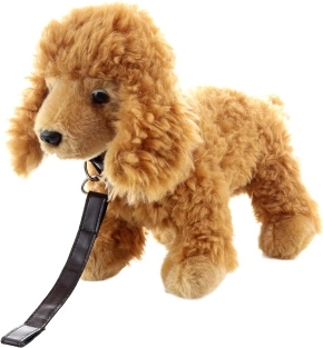 caniche en peluche avec collier éco‑responsable 26 cm