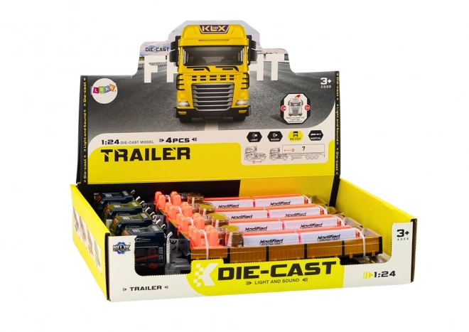 Camion avec Remorque Bleu 1:24 Accessoire de Camion TIR Sons