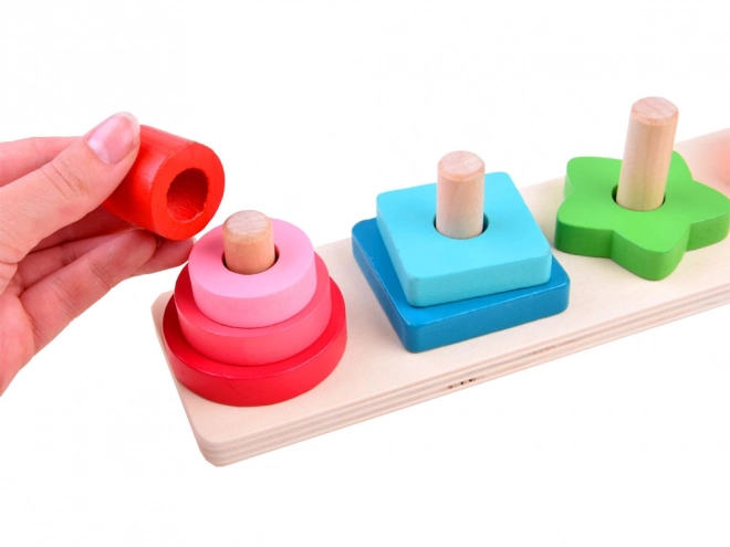 Puzzle en bois logique coloré