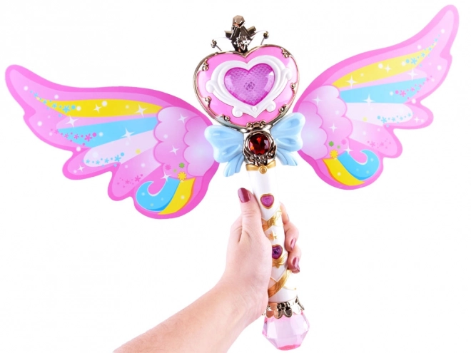 Baguette magique rose avec bulles