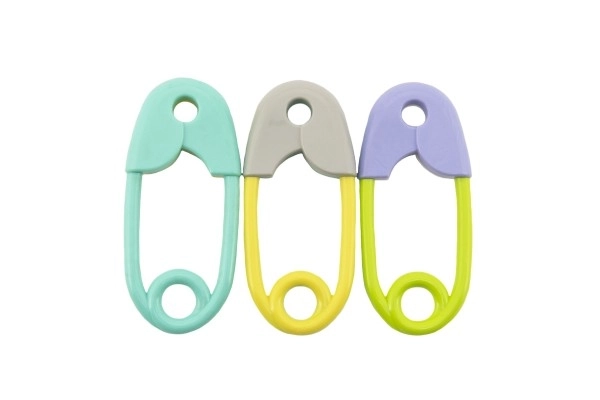 Hochet épingle plastique 12cm dans un sac 0m+