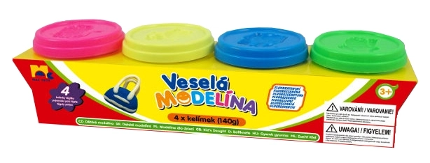 Pâte à modeler 4x 140g couleurs néon