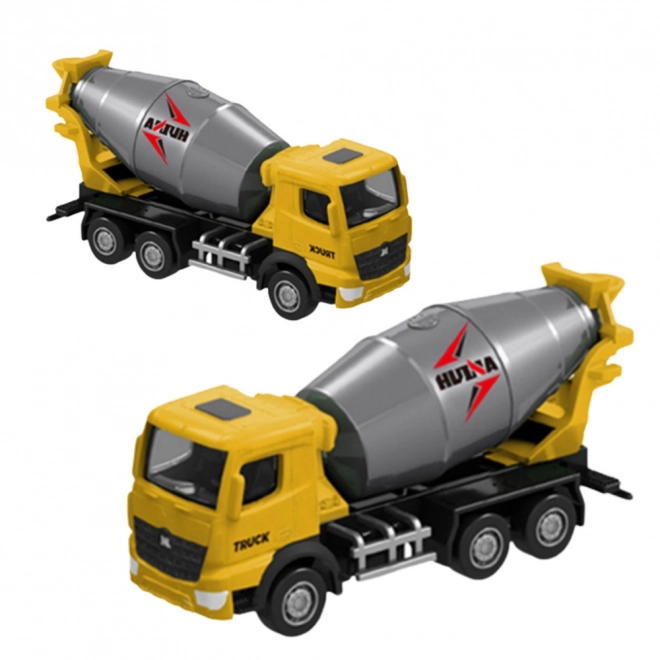 Modèle de collection de bétonnière Huina jaune 1:80