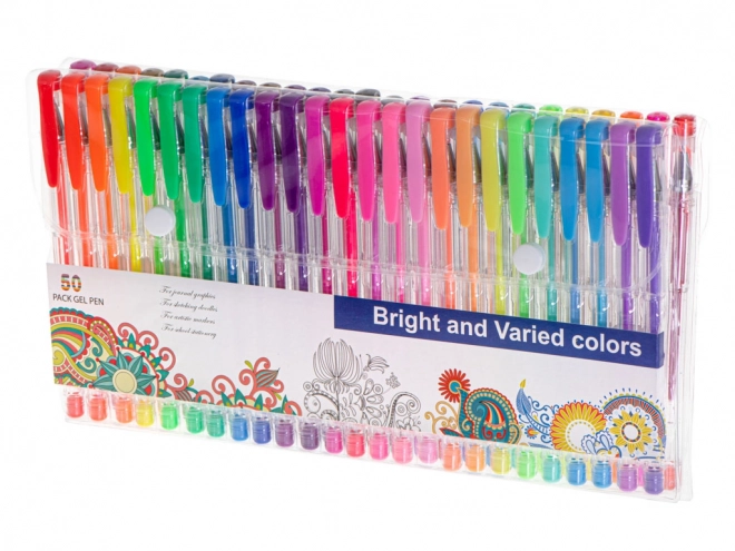 Stylos gel pailletés colorés - 50 pièces