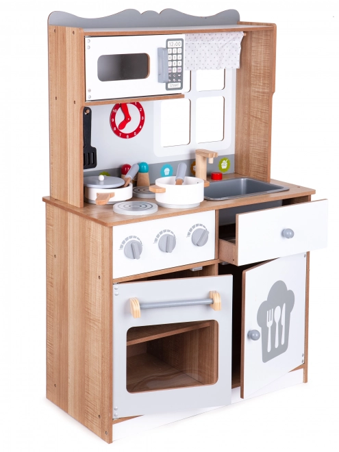 Cuisine en bois pour enfants avec accessoires Ecotoys