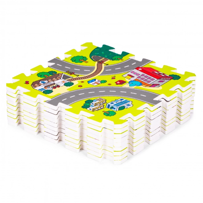 Tapis de jeu en mousse ville – 9 pièces 90,5 × 90,5 cm IPLAY
