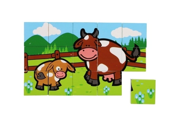 Blocs en bois Mes premiers animaux 15 pcs