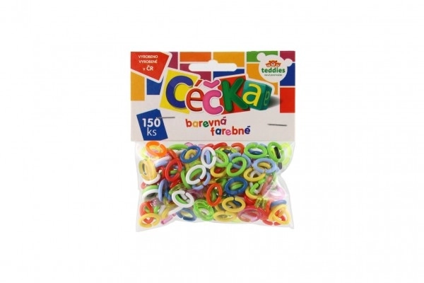 Céčka colorés 150 pcs en plastique dans un sac