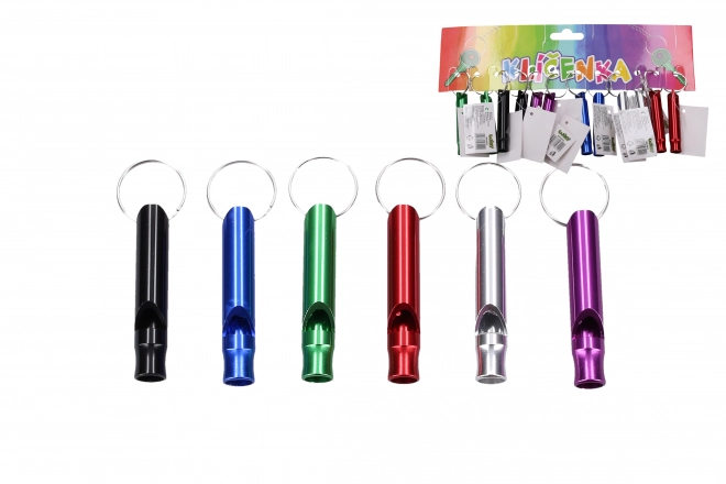 Sifflet coloré porte-clés 6 cm