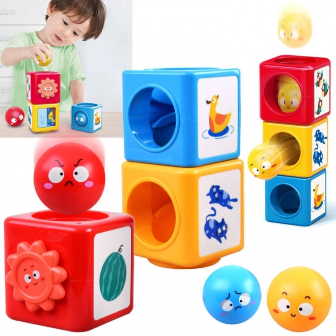 Jeu de construction coloré et tour de tri pour enfants
