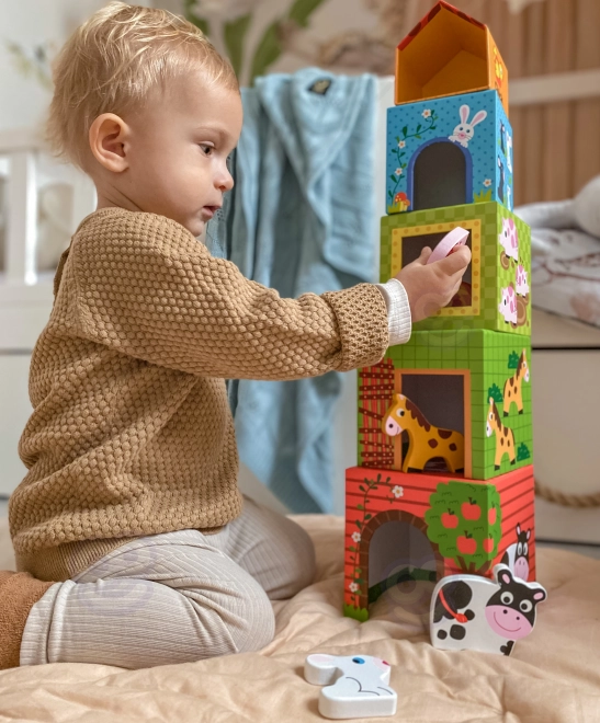 Woopie puzzle de ferme verte avec blocs et figurines