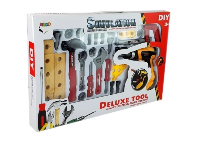 Ensemble d'outils pour bricoleurs 29 pièces marteau perforateur scie
