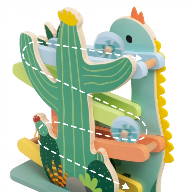 Piste de dinosaures en bois classique