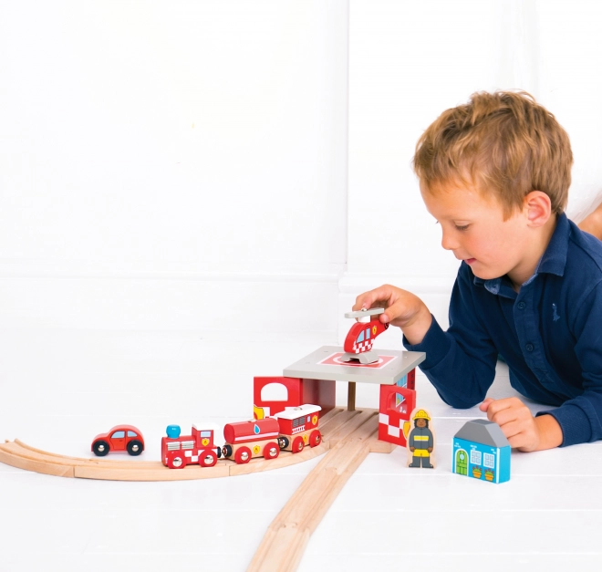 Gare de pompiers Bigjigs Rail Dépôt
