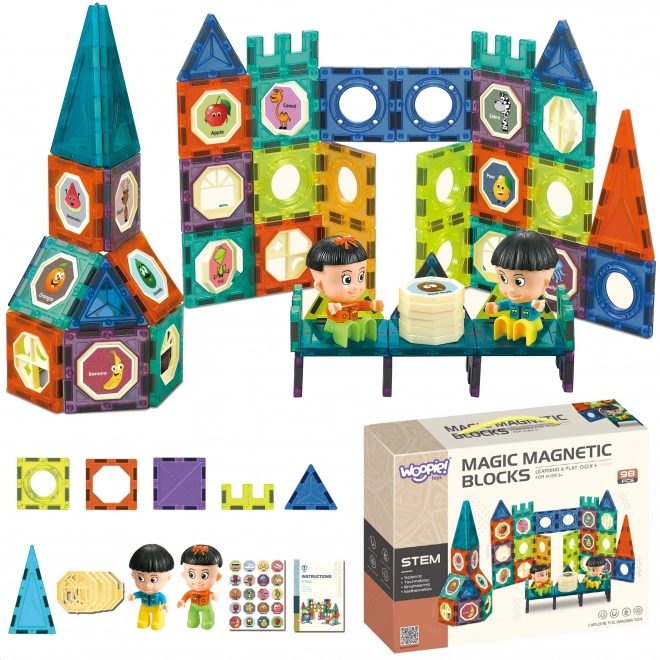 Woopie kit de construction magnétique château 98 pcs