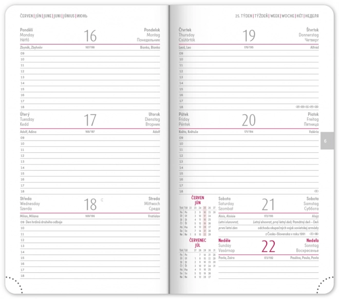 Agenda de poche Aprint Neo 2025, bleu, 9 × 15,5 cm