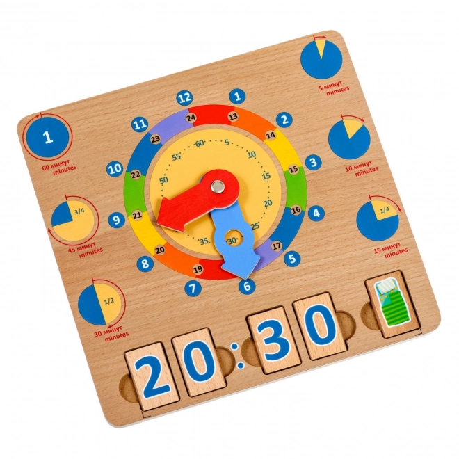 Lucy & Leo Apprenons les heures – planche éducative en bois