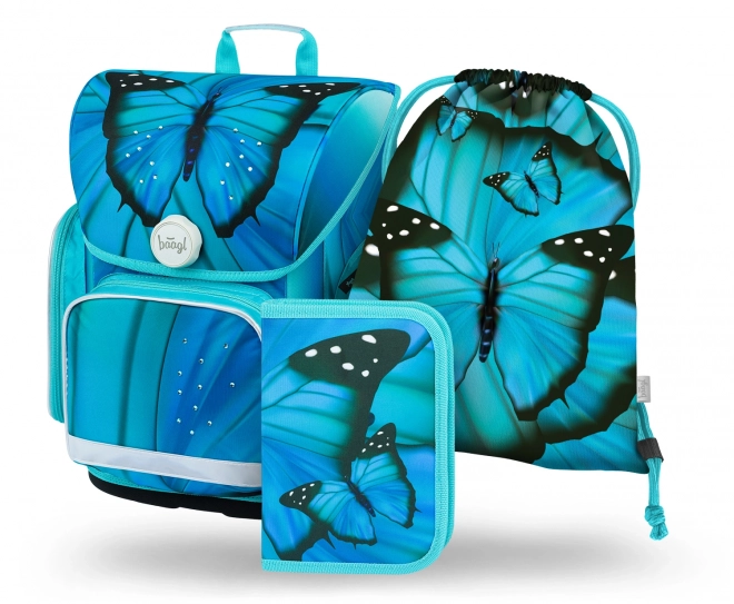 BAAGL SET 3 Ergo Butterfly: cartable, trousse, sac