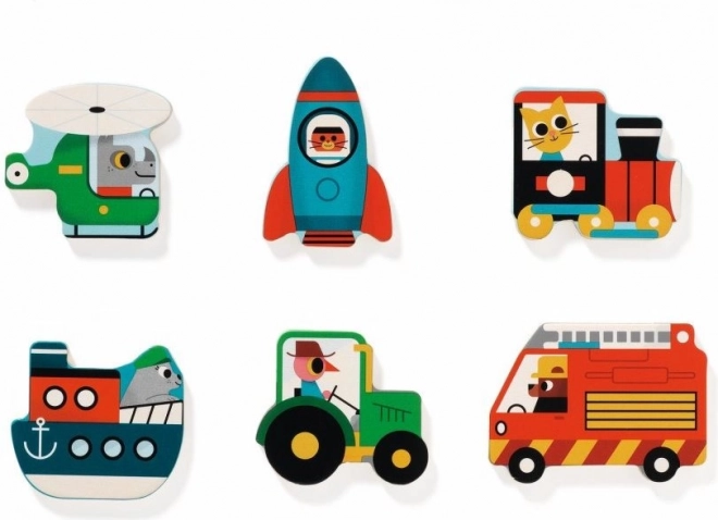 DJECO Puzzle en bois Transport