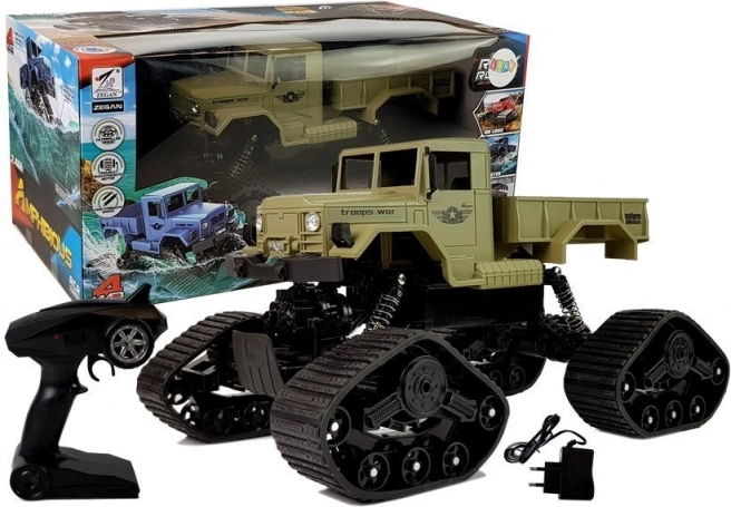 Pickup tout-terrain RC 1:12 à chenilles, jaune