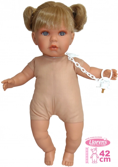 Llorens 424J JULIA - poupée réaliste avec sons et corps en tissu doux - 42 cm