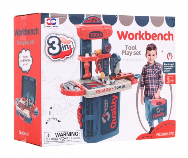 Atelier 3 en 1 valise + table + outils - 21 pièces