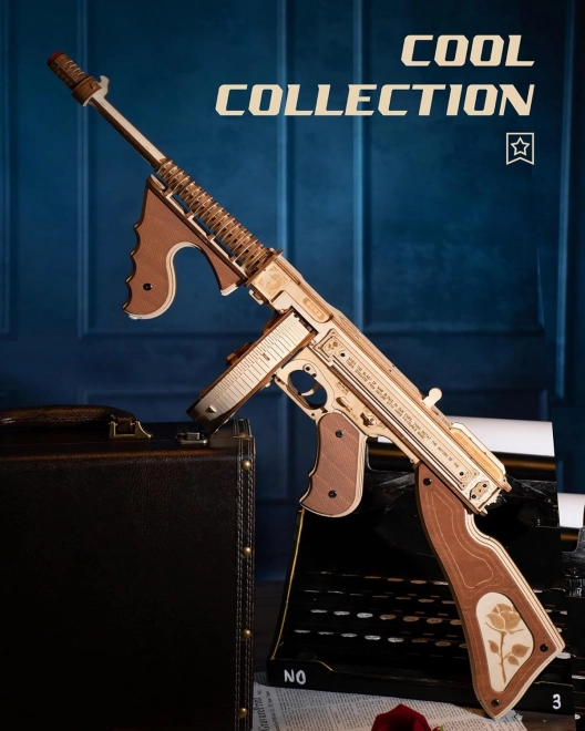 Puzzle mécanique en bois 3D RoboTime Pistolet-Mitrailleur Thompson