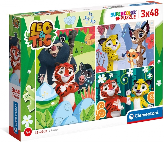 CLEMENTONI Puzzle Leo et Tig 3x48 pièces
